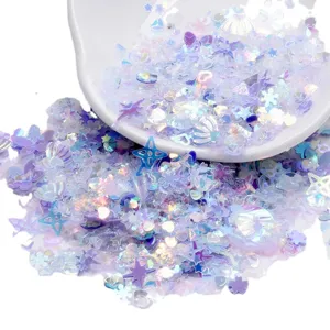 Bunte kleine Pailletten Muschel lila blau rosa DIY Glitzer Harz Füllung Augen Make-up