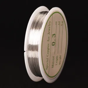 White K-colored copper wire 0.3mm jewelry making wire DIY handicraft winding material spool.
