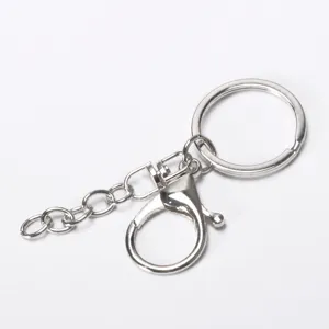 Accessoires de porte-clés en métal argenté composants de bijoux faits main mousqueton