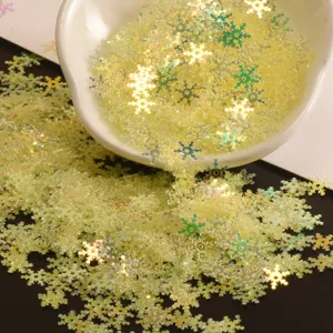 7mm lentejuelas de copo de nieve transparentes iridiscentes para bolsos de ropa manualidades.
