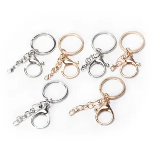 Ensemble d'accessoires de porte-clés en métal avec mousqueton pour bijoux DIY.