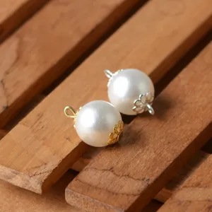 DIY Pearl Jewelry Findings with Metal Flower Caps and Connectors for Bracelets Necklaces