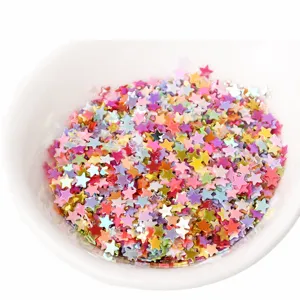 3mm colorful star sequins glitter for nail art resin filling and DIY craft decoration main view