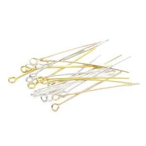 Metal eye pins and t pins for DIY jewelry making, bracelet and necklace crafting accessories.