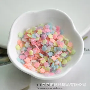 Colorful flower polymer clay slices DIY slime charms resin filling material accessories craft.