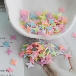 Luminous star polymer clay slices DIY charm filler for slime, phone case decoration and craft.