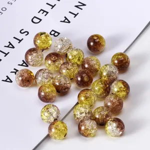 Two-color crackle glass beads for kids DIY handmade bracelets necklaces jewelry making accessories.