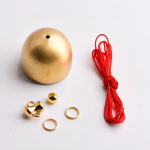 DIY wind chime making kit metal dome bell cap red cord jump rings jewelry accessories