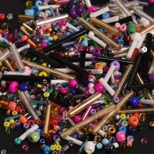 Colorful mixed seed beads and bugle beads bulk for DIY jewelry making bracelets and crafts.