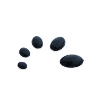 Schwarze ovale Puppenaugen mit flacher Rückseite für DIY Plüschtiere, glänzende Harzperlen.