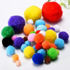Colorful pom poms fuzzy balls assorted sizes for DIY craft sewing projects art supplies decoration