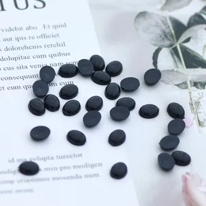 Schwarze ovale flache Kunststoff-Sicherheitsaugen fuer handgemachte DIY-Puppen und Plueschtiere.