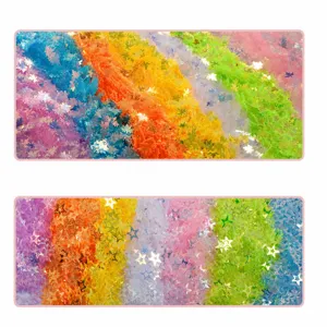 Holographic maple leaf and hollow star nail art sequins 6mm 8mm glitter flakes for diy craft