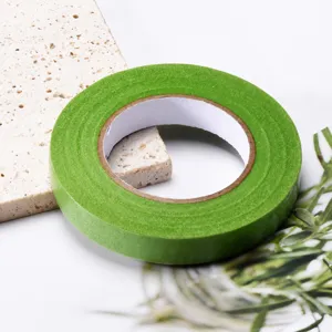 Green floral paper tape for DIY crafts, flower stem wrapping and wreath making accessories.