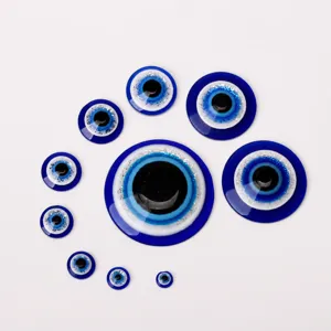 Cabochones Planos de Resina Azul Mal de Ojo Ojos de Muñeca Redondos DIY Artesanía Cabochones para Accesorios de Joyería