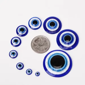 Cabochones planos de resina azul para manualidades, fabricación de muñecas DIY y joyería artesanal.