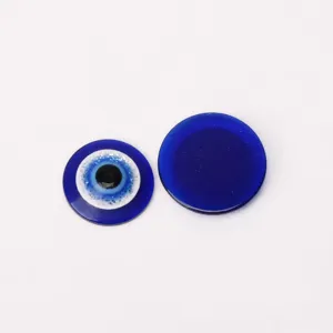 Cabochones de resina planos de ojo azul DIY parches de ojos de muneca para joyeria