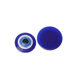 Ojos de muñeca de resina azul plana cabujones de mal de ojo para accesorios de joyería DIY.