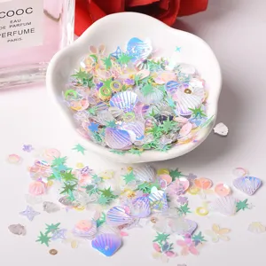 Lentejuelas mixtas para uñas estilo coreano concha estrella iridiscente para manualidades.