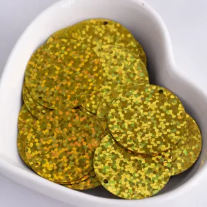 25mm iridescent round sequins with side hole diy clothing crafts glitter paillettes