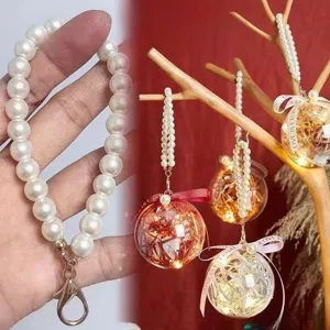 Perlen Handyketten Anhänger, elegante verlustsichere Schlüsselanhänger Kette für Handyhülle.