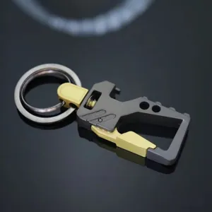 Metal multi-functional car keychain ring creative male waist hanging pocket tool