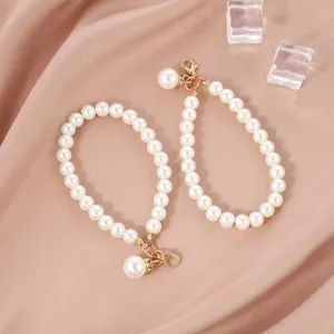 Elegante Perlen Taschenkette Ersatzkette mit goldenem Karabinerverschluss Koffer Deko.