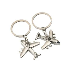 Creative Airplane Keychain Zinc Alloy Metal Airplane Model Pendants Ring For Car Keys