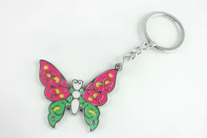 Creative butterfly keychain metal craft pendant charm stylish keyring accessory gift item