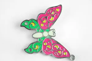Exquisite metal butterfly enamel charm, perfect for DIY keychains, jewelry making crafts.