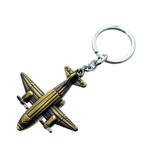 Portachiavi aereo in bronzo vintage, ciondolo borsa portachiavi retrò in metallo per gli appassionati.