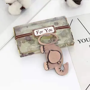Elephant metal bottle opener wedding favor gift box vintage design beer opener cute party gift