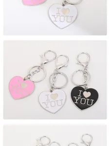 Kreativer Metallschlüsselanhänger mit Herzanhänger süßes Liebesdesign Paar Accessoire Geschenk