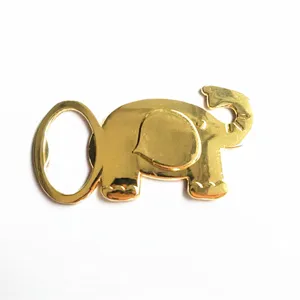 Gold elephant metal bottle opener, creative wedding return gift party favor beer tool.