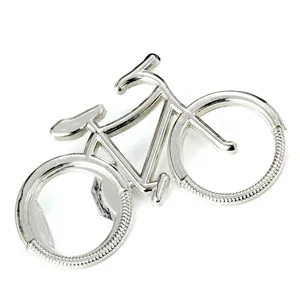 Creative metal bicycle beer bottle opener, silver alloy portable tableware and gift.