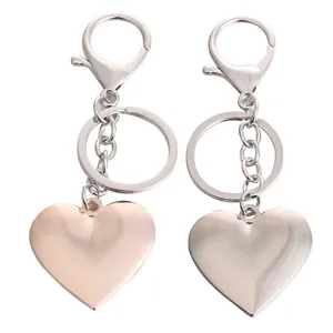 Metal Heart Keychain Love Heart Key Ring Couple Keychain Creative Valentine Day Gift Bag Pendant Accessories
