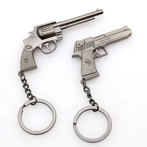 Creative Metal Miniature Gun Keychain Alloy Gun Model Key Ring Toy Gift For Men Car Key Chain Pendant