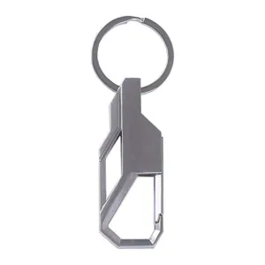 Durable metal car keychain with split ring and hook for keys, bags and daily gifts.