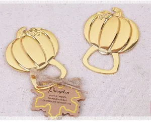 Gold pumpkin bottle opener wedding favor metal beer opener cute party gift kitchen tool