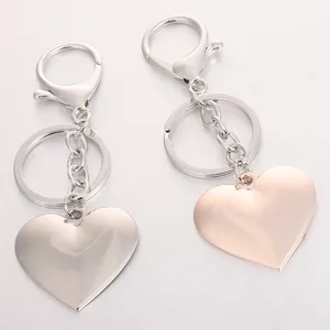 Metal heart keychain cute couple key ring pendant creative Valentine gift for loved ones