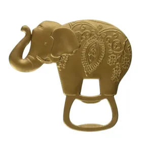 Gold elephant metal bottle opener decorative wedding favor beer opener cute animal gift
