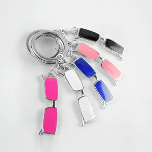 Creative Alloy Sunglasses Keychain Cute Miniature Glasses Pendant Key Ring Bag Charm Daily Accessories Gift
