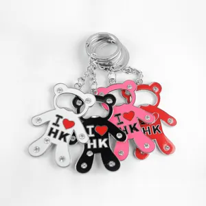 Porte-Clés Ours En Strass Métal Créatif Mignon Dessin Animé Animal Sac Pendentif Ouvre-Bouteille Bière Porte-Clés Voiture Bijou Cadeau