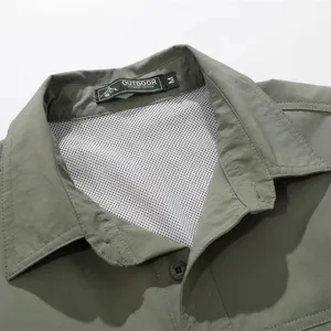 Men's tactical outdoor short sleeve shirt breathable quick dry mesh lining detail view