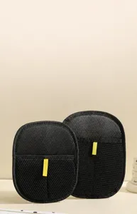 Pet electrostatic hair removal glove detail view, double-sided design for easy cat and dog fur cleaning.