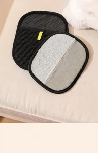 Pet hair removal mitt double-sided cat and dog cleaning brush tool for fur and lint cleanup.