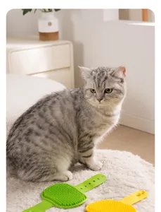 Pet cat dog bath brush silicone massage grooming tool for removing floating hair easily.