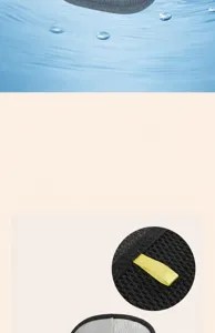 Close-up detail of pet hair removal glove mesh and hanging loop design, practical grooming tool.