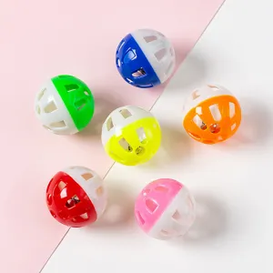 Plastic Hollow Cat Toy Ball Interactive Sound Ball with Built-in Bell Colorful Kitten Chasing Toy Pet Supplies