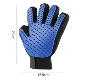Pet grooming glove for cats and dogs deshedding brush rubber massage mitt with adjustable strap